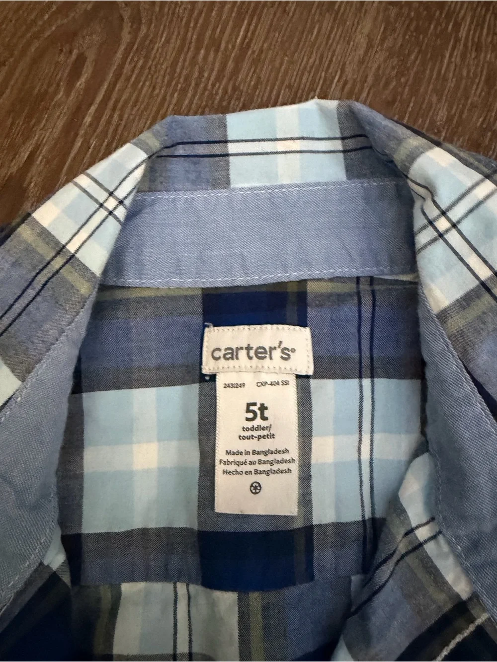 Carter’s Boys Plaid Button-Up Shirt 5T